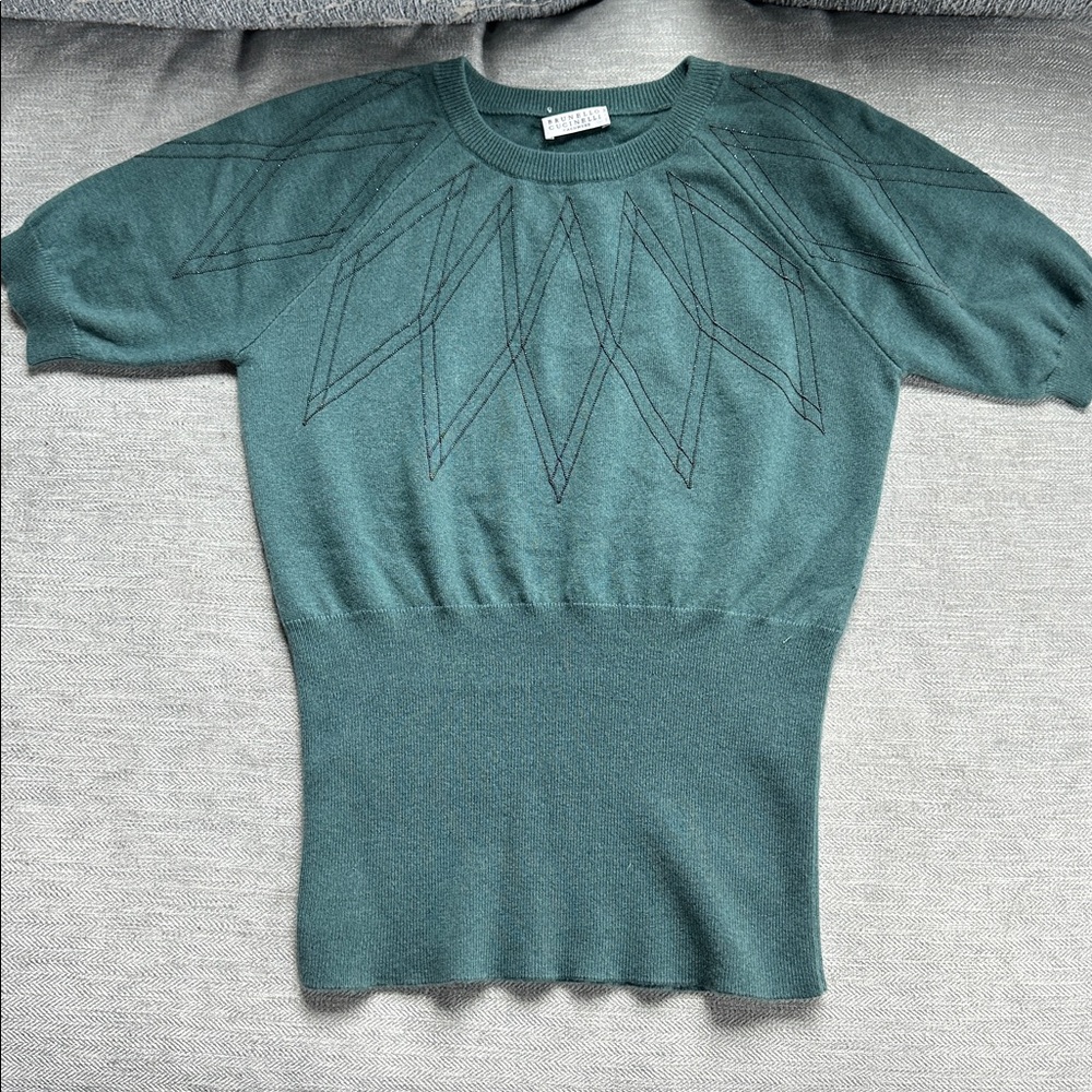 Brunello Cucinelli Teal Cashmere Sweater